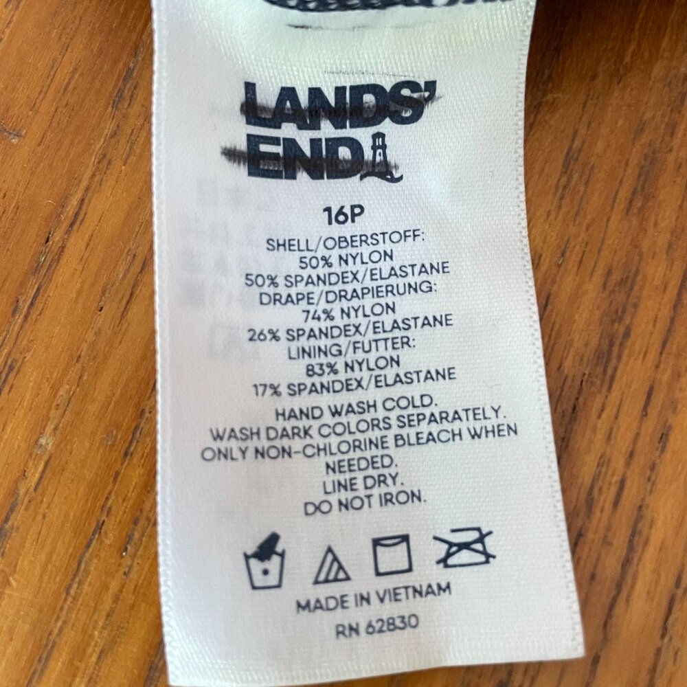 Lands end SlenderSuit  One-Piece blue tummy control, 16P, NWOT - Picture 6 of 7